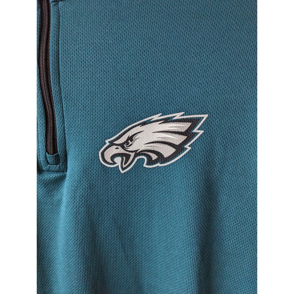 NFL Team Apparel Mens Size Small Eagles Shirt Dark Green Quarter Zip Long Sleeve - Picture 9 of 11